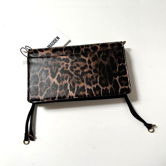 NWT Original STEVE MADDEN Leopard Clutch / Crossbody Bag Animal Print Tassel - Picture 5 of 9